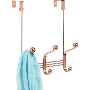 image:imageInterDesign 53070 Chrome Finish York Lyra 6 Hook Over The Door RackRose Gold