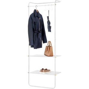 image:imageInterDesign iDesign Arlo Furniture PC Matte WhiteBrassStorage Rack