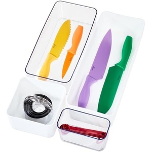 image:imageRosanna Pansino x iDesign Recycled Plastic Drawer Organizers Set of 4 ClearMarshmallowMarshmallow
