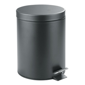 image:imageiDesign 44211EU Metal Step Trash Can with Lid 5 Liter Waste Basket Bin with Insert for Bathroom Kitchen Office 8 x 8 x 11 Bronze  Waste Basket Bin with Insert For Bathroom Kitchen OfficeMatte Gray