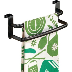image:imageiDesign Axis OvertheCabinet Kitchen Dish Towel Bar Rack  9 BronzeBlack