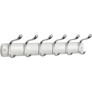 image:imageiDesign Bruschia Metal Wall Mount 4Hook Rack for Coats Hats Scarves Towels Robes Jackets Purses Leashes 13 x 29 x 366 BronzePearl White