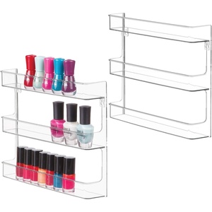 image:imageiDesign Clarity Hanging Nail Polish amp Cosmetics Organizer Clear  878 x 202 x 1107Pack of 2