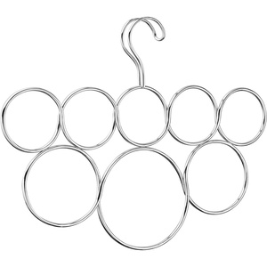 image:imageiDesign Classico Metal 8Loop Scarf Hanger No Snag Closet Organization Storage Holder for Scarves Mens Ties Womens Shawls Pashminas Belts Accessories Clothes 1313 x 5 x 125 ChromeChrome