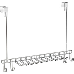 image:imageiDesign Classico OvertheDoor 14Hook Closet Organizer Rack  475 x 15 x 1125 Chrome