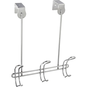 image:imageiDesign Classico Wall MountOver Door 12Hook Rack for Coats Hats Robes Towels  Chrome3 Hook