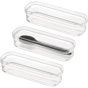 image:imageiDesign Crisp Drawer Organizer Clear  BPAFree PlasticPack of 3