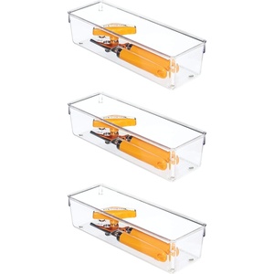 image:imageiDesign EMW6134175 Large Clear  BPAFree Plastic Clear4 x 12 x 3 Pack of 3