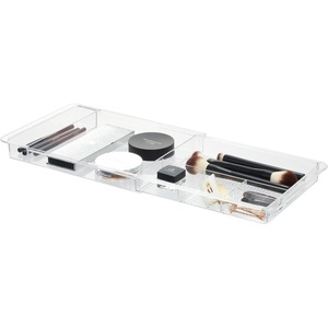 image:imageiDesign Expandable Makeup Drawer Organizer Shallow Tray for Bathroom or Vanity Storage  ClearClear