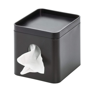 image:imageiDesign Facial Tissue Box Cover The Cade Collection Matte Black  Storage Tray 61 x 515 x 54