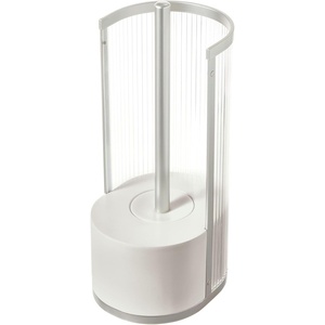 image:imageiDesign Fluted Plastic Bathroom Trash Can ClearSatinGray  Storage for Toilet PaperToilet Brush