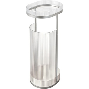 image:imageiDesign Fluted Plastic Bathroom Trash Can ClearSatinGray  Storage for Toilet PaperToilet Paper Storage