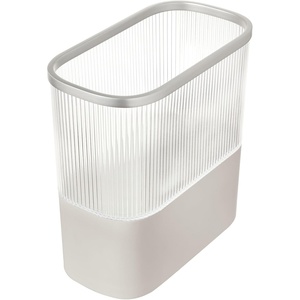 image:imageiDesign Fluted Plastic Bathroom Trash Can ClearSatinGray  Storage for Toilet PaperTrash Can