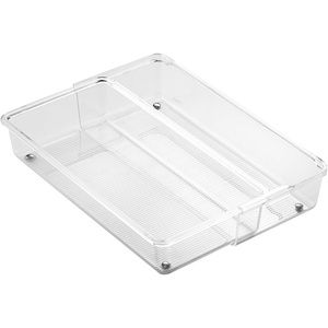 image:imageiDesign Linus BPAFree Plastic Drawer Organizer  6 x 9 x 225 ClearExpandable Organizer