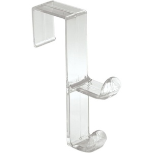 image:imageiDesign Over Door Double Hook Small White  OvertheDoor Hanger For Closet For Bathroom For DormClear