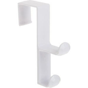 image:imageiDesign Over Door Double Hook Small White  OvertheDoor Hanger For Closet For Bathroom For DormWhite