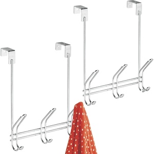 image:imageiDesign Overthe Door Rack Towel Coat Hooks Wallmount 6 Wall Mount3 Hook  Set of 2