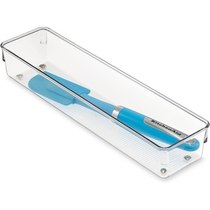 image:imageiDesign Plastic Drawer Organizer Bin for Kitchen Bathroom and Desk Drawers ClearPack of 1