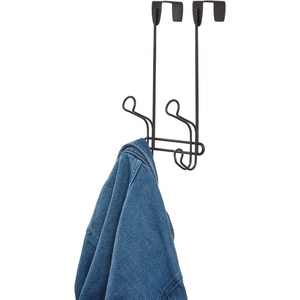 image:imageiDesign Ryland Steel OverTheDoor Triple Double Hook Storage Organizer Rack for Closets Bedrooms Bathrooms 1061 x 434 x 1039 SatinMatte Black