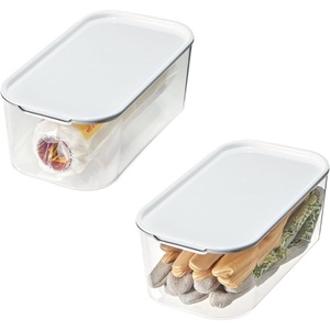 image:imageiDesign Short Inner Storage Bin with Lid Set of 2 The Wallspace Collection Clear Bin