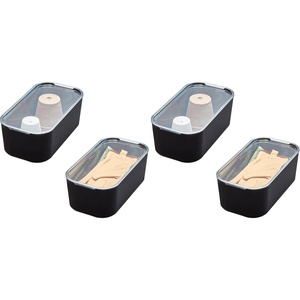 image:imageiDesign Short Inner Storage Bin with Lid Set of 2 The Wallspace Collection Clear BinShort Pack of 2
