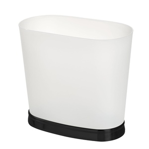 image:imageiDesign Slim Bathroom Trash Can FrostMatte Black  Small Plastic For Bedroom Office Desk or DormFrostMatte Black