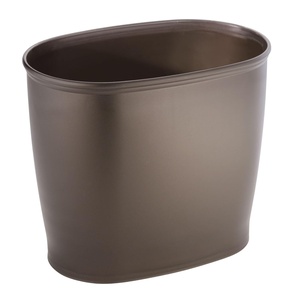 image:imageiDesign Slim Plastic Bathroom Trash Can Bronze  Small Garbage Bin For Bedroom Office Desk DormBronze