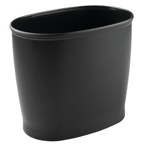 image:imageiDesign Slim Plastic Bathroom Trash Can White  Small Size For Bedroom Office Desk DormMatte Black