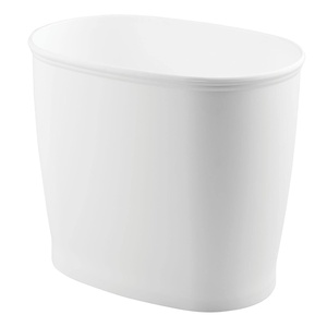 image:imageiDesign Slim Plastic Bathroom Trash Can White  Small Size For Bedroom Office Desk DormWhite