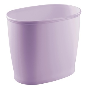 image:imageiDesign Slim Plastic Bathroom Trash Can White  Small Size For Bedroom Office Desk DormWisteria