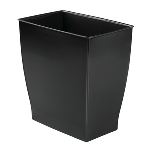 image:imageiDesign Small Plastic Bathroom Trash Can Navy Blue  Slim Rectangle For Bedroom Office DormBlack