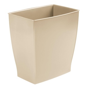 image:imageiDesign Small Plastic Bathroom Trash Can Navy Blue  Slim Rectangle For Bedroom Office DormBrown