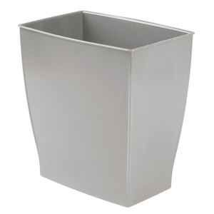 image:imageiDesign Small Plastic Bathroom Trash Can Navy Blue  Slim Rectangle For Bedroom Office DormGray