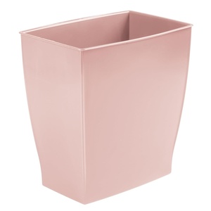 image:imageiDesign Small Plastic Bathroom Trash Can Navy Blue  Slim Rectangle For Bedroom Office DormPink