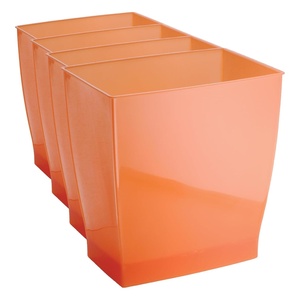image:imageiDesign Small Plastic Bathroom Trash Can Navy Blue  Slim Rectangle For Bedroom Office DormTango