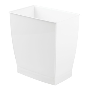 image:imageiDesign Small Plastic Bathroom Trash Can Navy Blue  Slim Rectangle For Bedroom Office DormWhite