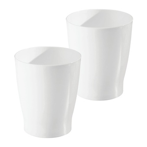 image:imageiDesign Small Round Plastic Bathroom Trash Can White  For Kitchen Pantry Bathroom Office Made in USA Made in USAWhite