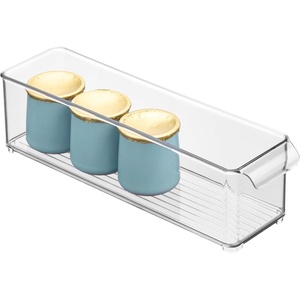 image:imageiDesign Stackable Fridge Storage Bin with Handle Clear  Ideal for Fridge and Freezer Made in USAPack of 1