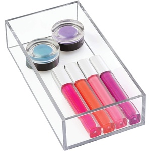 image:imageiDesign Stackable Makeup Drawer Organizer  Vanity Organizer or Desk Organizer  ClearMatte WhiteClear