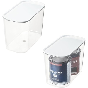 image:imageiDesign Tall Inner Storage Bin with Lid Set of 2 The Wallspace Collection Clear Bin