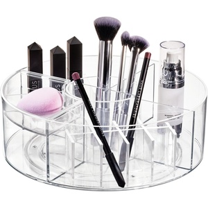 image:imageiDesign The Sarah Tanno Collection Lazy Susan Spinning Cosmetic Organizer Clear 77 x 77  For Bathroom Shower Compact77 x 77