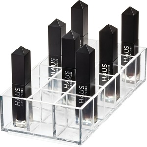 image:imageiDesign The Sarah Tanno Collection Plastic Cosmetics and Makeup Palette Organizer 7Compartment Clear 203 cm  101 cm  76 cm  7Compartment Makeup Palette Organizer8 x 4 x 2