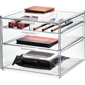image:imageiDesign The Sarah Tanno Collection Plastic Cosmetics and Makeup Palette Organizer 7Compartment Clear 203 cm  101 cm  76 cm  7Compartment Makeup Palette OrganizerTall Storage Box