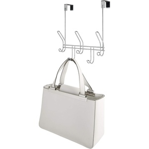 image:imageiDesign Weston Metal Over the Door Combo Rack Hooks and Bar for Coats Hats Scarves Towels Robes Jackets Purses 666x 1775 x 1373  Matte BlackChrome