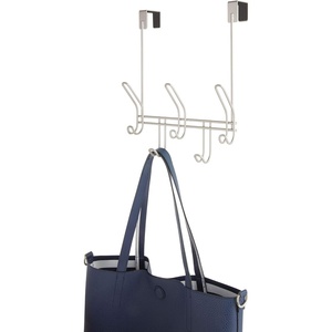 image:imageiDesign Weston Metal Over the Door Combo Rack Hooks and Bar for Coats Hats Scarves Towels Robes Jackets Purses 666x 1775 x 1373  Matte BlackSatin