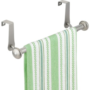 image:imageiDesign York Metal Over the Cabinet Dish and Hand Towel Bar Holder for Kitchen Bathroom 105 x 3 x 3  BronzeSatin Silver
