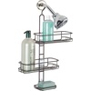 image:imageInterDesign Linea Adjustable Shower Caddy  Bathroom Storage Shelves for Shampoo Conditioner and Soap SilverBronze