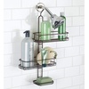 image:imageInterDesign Linea Adjustable Shower Caddy  Bathroom Storage Shelves for Shampoo Conditioner and Soap SilverBronze