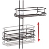 image:imageInterDesign Linea Adjustable Shower Caddy  Bathroom Storage Shelves for Shampoo Conditioner and Soap SilverBronze