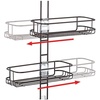 image:imageInterDesign Linea Adjustable Shower Caddy  Bathroom Storage Shelves for Shampoo Conditioner and Soap SilverBronze